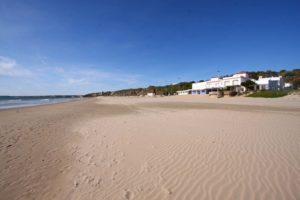 Playa de La Fontanilla y al fondo Playa de El Roqueo - Apartamentos Patio Andaluz (Conil)