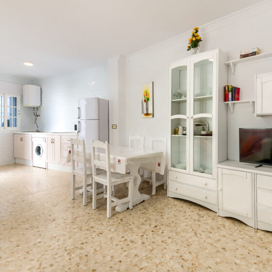 Apartamento Baluarte - Salón Comedor - Apartamentos Patio Andaluz - Playa de La Fontanilla (Conil)